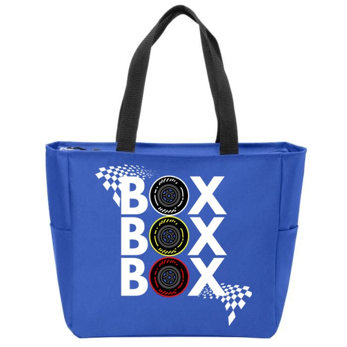 Formula Racing Car Box Box Box Radio Call To Pitbox Car Race Gift Zip Tote Bag