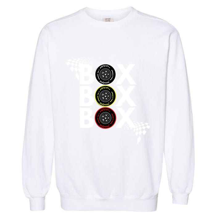 Formula Racing Car Box Box Box Radio Call To Pitbox Car Race Gift Garment-Dyed Sweatshirt