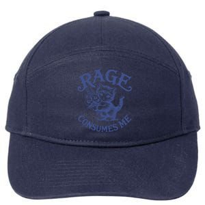 Funny Rage Consumes Me Cat Meme 7-Panel Snapback Hat