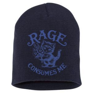 Funny Rage Consumes Me Cat Meme Short Acrylic Beanie