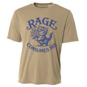 Funny Rage Consumes Me Cat Meme Cooling Performance Crew T-Shirt