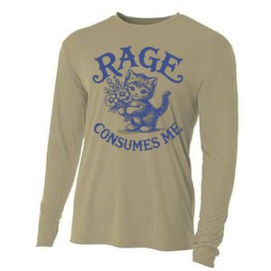 Funny Rage Consumes Me Cat Meme Cooling Performance Long Sleeve Crew