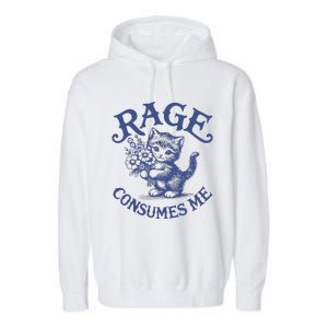 Funny Rage Consumes Me Cat Meme Garment-Dyed Fleece Hoodie