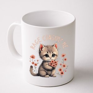 Funny Rage Consumes Me Cat Flower Cute Kitty Cat Meme Quote Coffee Mug