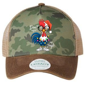 Funny Rooster Christmas Don’T Ruffle My Jingle Holiday Long Sleeve Legacy Tie Dye Trucker Hat