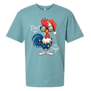 Funny Rooster Christmas Don’T Ruffle My Jingle Holiday Long Sleeve Sueded Cloud Jersey T-Shirt