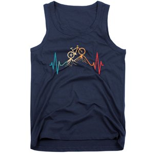 Funny Retro Cycling Heartbeat Bicycle Mountain Bike Biking Tank Top