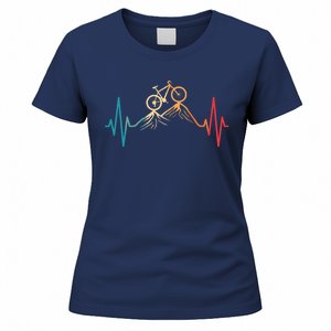 Funny Retro Cycling Heartbeat Bicycle Mountain Bike Biking Women's T-Shirt