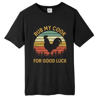 Funny Rooster Chicken Pun Rub My Cock For Good Luck Tall Fusion ChromaSoft Performance T-Shirt