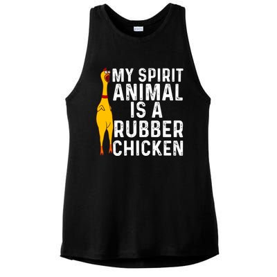 Funny Rubber Chicken Gift Men Women Rubber Chicken Costume Gift Ladies PosiCharge Tri-Blend Wicking Tank