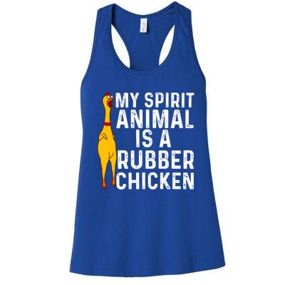 Funny Rubber Chicken Gift Men Women Rubber Chicken Costume Gift Women's Racerback Tank