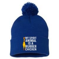 Funny Rubber Chicken Gift Men Women Rubber Chicken Costume Gift Pom Pom 12in Knit Beanie