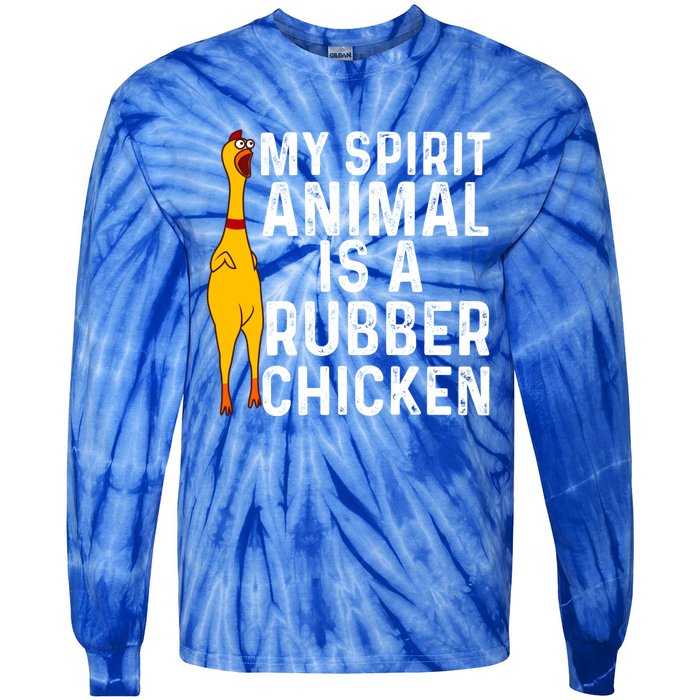 Funny Rubber Chicken Gift Men Women Rubber Chicken Costume Gift Tie-Dye Long Sleeve Shirt