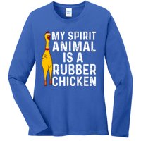 Funny Rubber Chicken Gift Men Women Rubber Chicken Costume Gift Ladies Long Sleeve Shirt