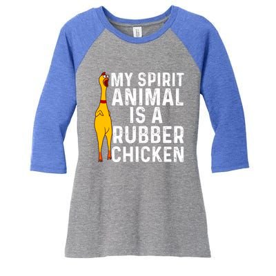 Funny Rubber Chicken Gift Men Women Rubber Chicken Costume Gift Women's Tri-Blend 3/4-Sleeve Raglan Shirt