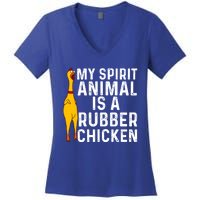 Funny Rubber Chicken Gift Men Women Rubber Chicken Costume Gift Women's V-Neck T-Shirt