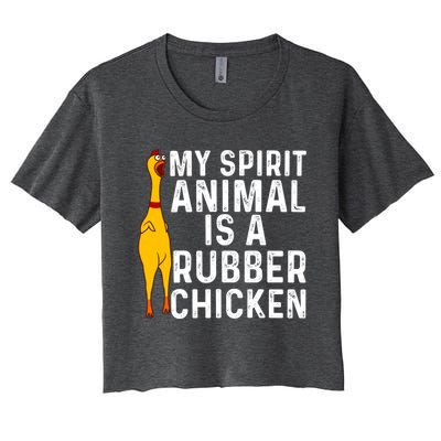 Funny Rubber Chicken Gift Men Women Rubber Chicken Costume Gift Women's Crop Top Tee