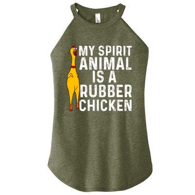 Funny Rubber Chicken Gift Men Women Rubber Chicken Costume Gift Women's Perfect Tri Rocker Tank