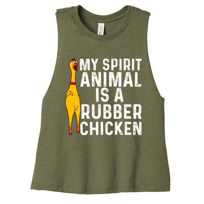 Funny Rubber Chicken Gift Men Women Rubber Chicken Costume Gift Women's Racerback Cropped Tank