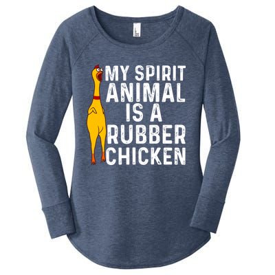 Funny Rubber Chicken Gift Men Women Rubber Chicken Costume Gift Women's Perfect Tri Tunic Long Sleeve Shirt