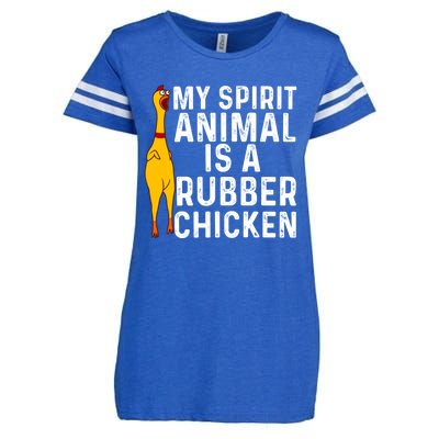 Funny Rubber Chicken Gift Men Women Rubber Chicken Costume Gift Enza Ladies Jersey Football T-Shirt