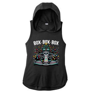 Formula Racing Car Box Box Radio Call Fun Christmas Tree Funny Gift Ladies PosiCharge Tri-Blend Wicking Draft Hoodie Tank