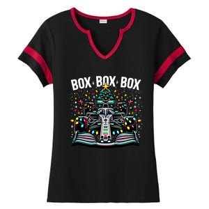 Formula Racing Car Box Box Radio Call Fun Christmas Tree Funny Gift Ladies Halftime Notch Neck Tee