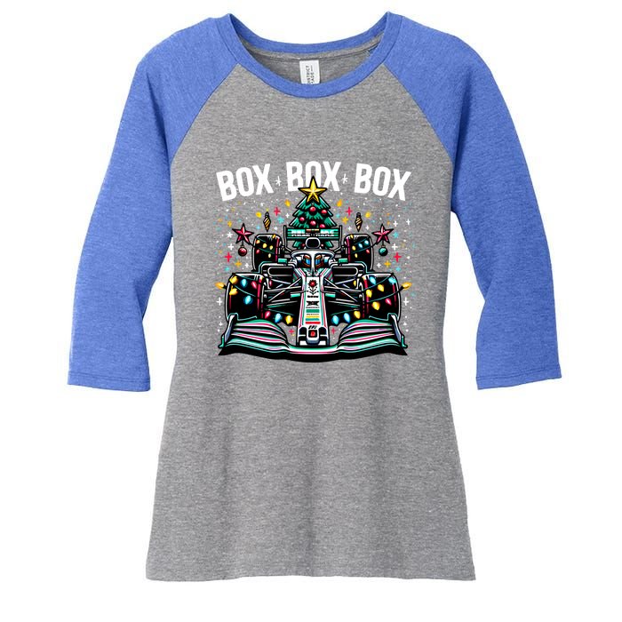 Formula Racing Car Box Box Radio Call Fun Christmas Tree Funny Gift Women's Tri-Blend 3/4-Sleeve Raglan Shirt