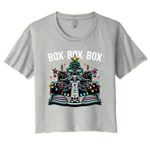 Formula Racing Car Box Box Radio Call Fun Christmas Tree Funny Gift Women's Crop Top Tee