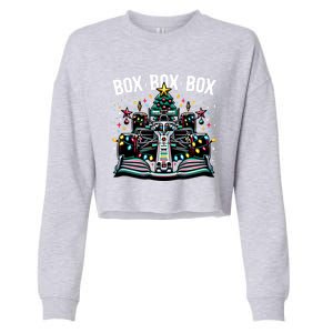 Formula Racing Car Box Box Radio Call Fun Christmas Tree Funny Gift Cropped Pullover Crew