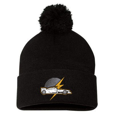 Formula Racing Car Lover Gift Design Idea Gift Pom Pom 12in Knit Beanie