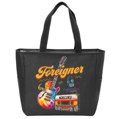 F.O.R.E.I.G.N.E.R Retro Cassette 90s Rock Music Old Fashion Zip Tote Bag