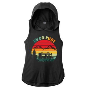 Funny RV CoPilot Adventure Awaits RV Camping Ladies PosiCharge Tri-Blend Wicking Draft Hoodie Tank