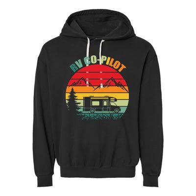 Funny RV CoPilot Adventure Awaits RV Camping Garment-Dyed Fleece Hoodie