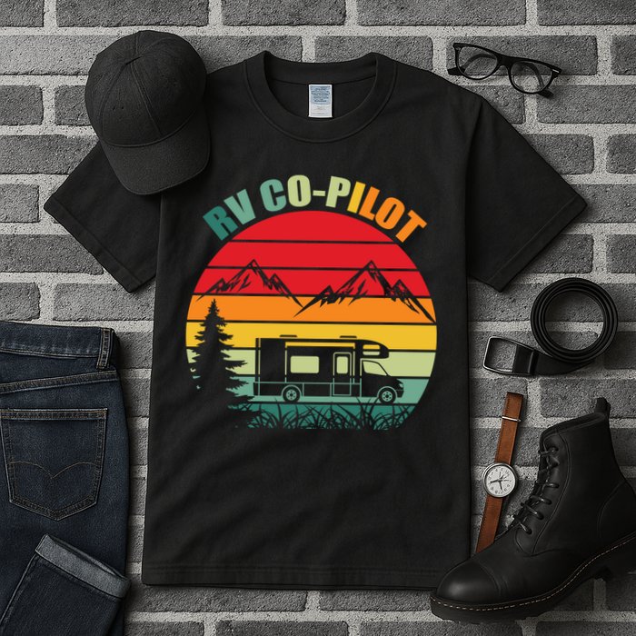 Funny RV CoPilot Adventure Awaits RV Camping Tall T-Shirt
