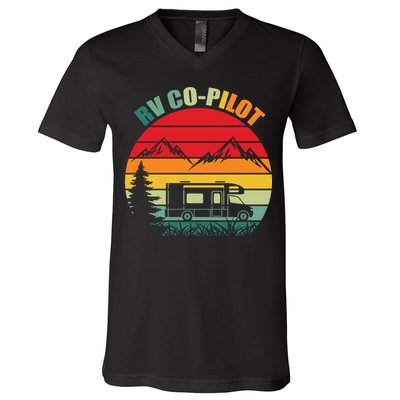 Funny RV CoPilot Adventure Awaits RV Camping V-Neck T-Shirt