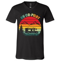 Funny RV CoPilot Adventure Awaits RV Camping V-Neck T-Shirt