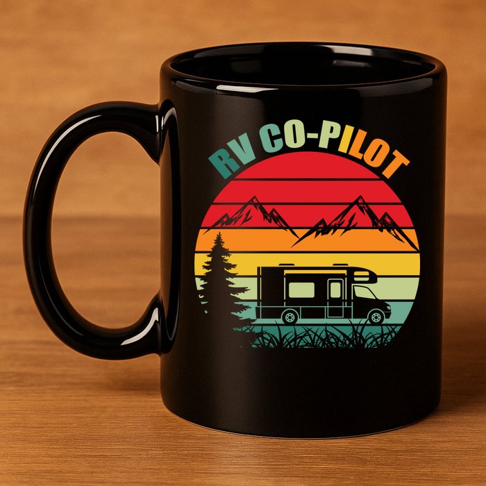 Funny RV CoPilot Adventure Awaits RV Camping 11oz C Handle Ceramic Mug
