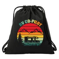 Funny RV CoPilot Adventure Awaits RV Camping Drawstring Bag