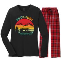 Funny RV CoPilot Adventure Awaits RV Camping Women's Long Sleeve Flannel Pajama Set 