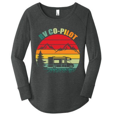 Funny RV CoPilot Adventure Awaits RV Camping Women's Perfect Tri Tunic Long Sleeve Shirt