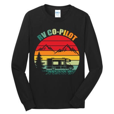 Funny RV CoPilot Adventure Awaits RV Camping Tall Long Sleeve T-Shirt