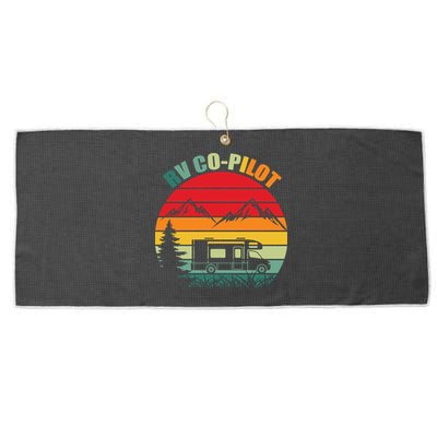 Funny RV CoPilot Adventure Awaits RV Camping Large Microfiber Waffle Golf Towel