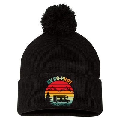 Funny RV CoPilot Adventure Awaits RV Camping Pom Pom 12in Knit Beanie