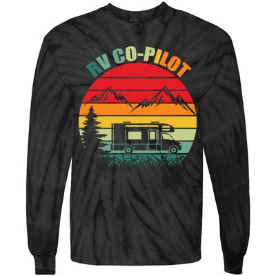 Funny RV CoPilot Adventure Awaits RV Camping Tie-Dye Long Sleeve Shirt