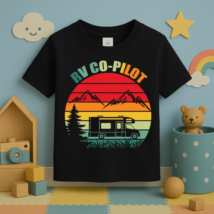 Funny RV CoPilot Adventure Awaits RV Camping Toddler T-Shirt