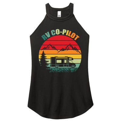Funny RV CoPilot Adventure Awaits RV Camping Women's Perfect Tri Rocker Tank