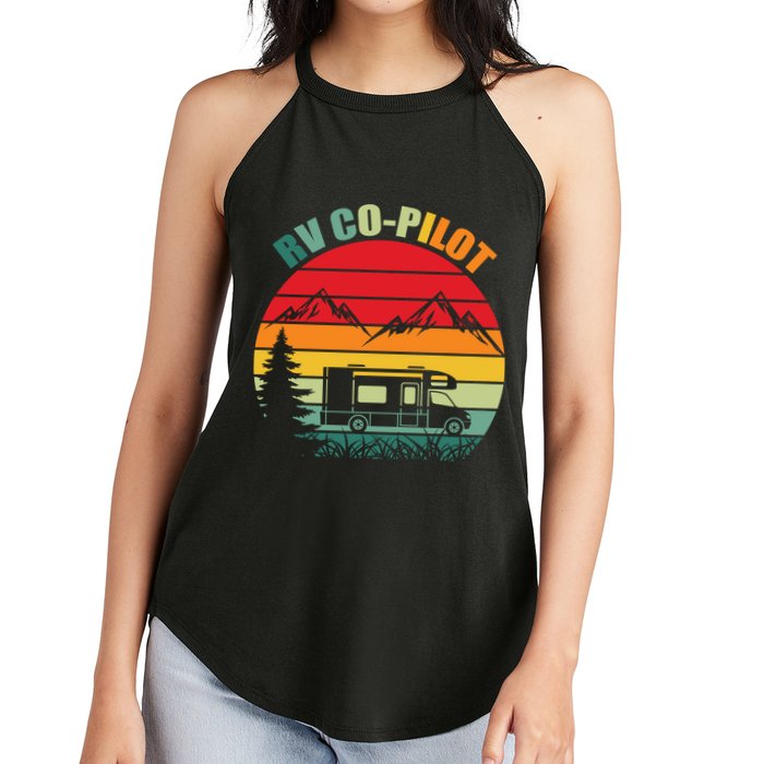 Funny RV CoPilot Adventure Awaits RV Camping Women's Perfect Tri Rocker Tank