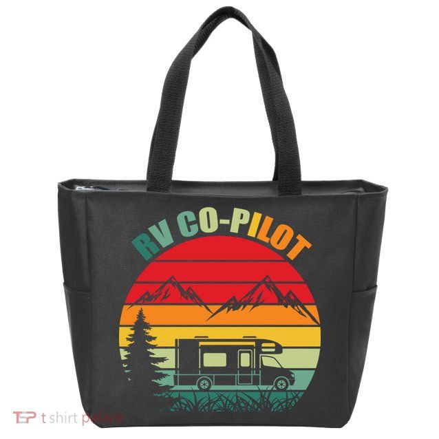 Funny RV CoPilot Adventure Awaits RV Camping Zip Tote Bag