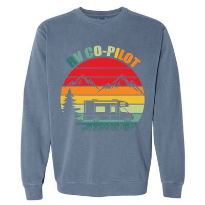Funny RV CoPilot Adventure Awaits RV Camping Garment-Dyed Sweatshirt